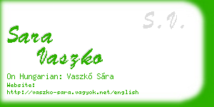 sara vaszko business card